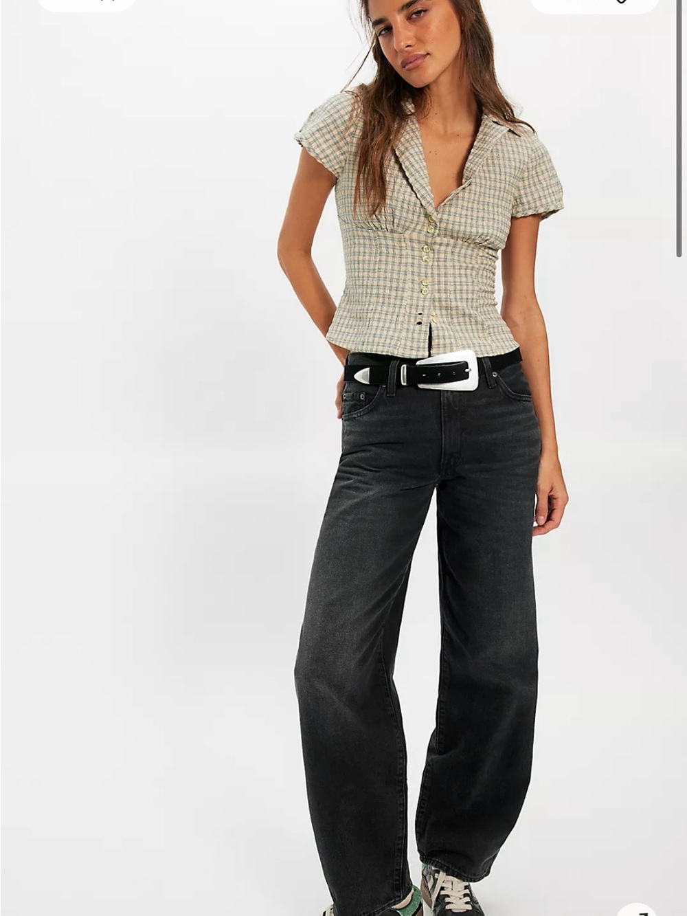Levi's Premium Baggy Dad Jeans Black Denim $108 Sold at Free People Size 27 x32